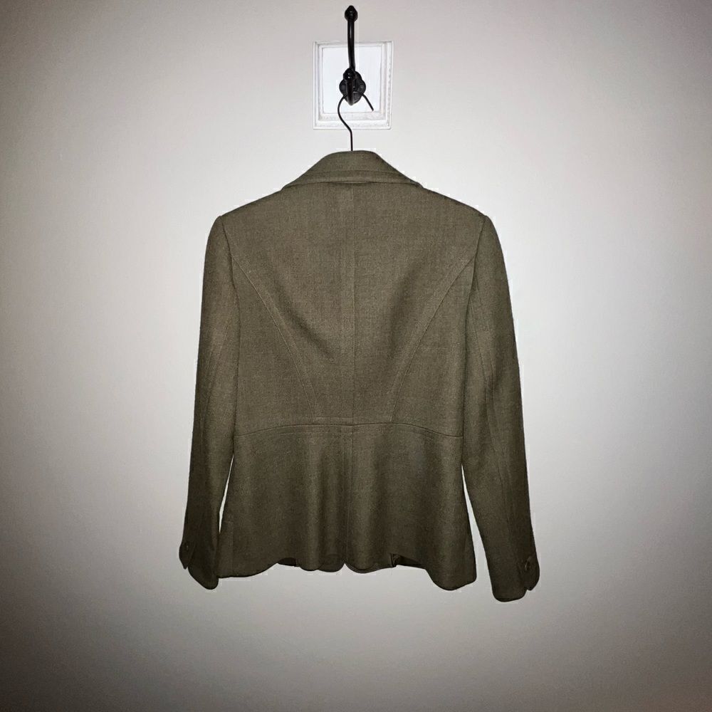 Ann Taylor Olive Green Wool Blazer - Sz 2 - Picture 6 of 16